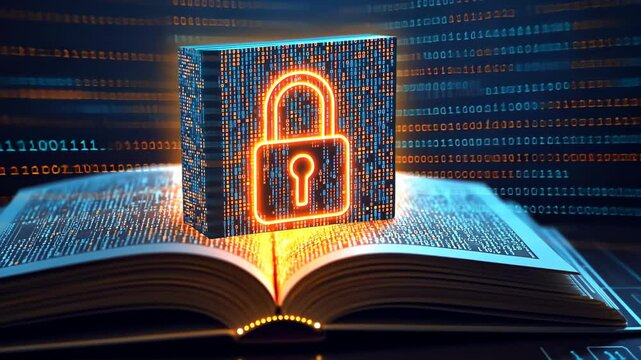 Lock sign on Book . Book day concept