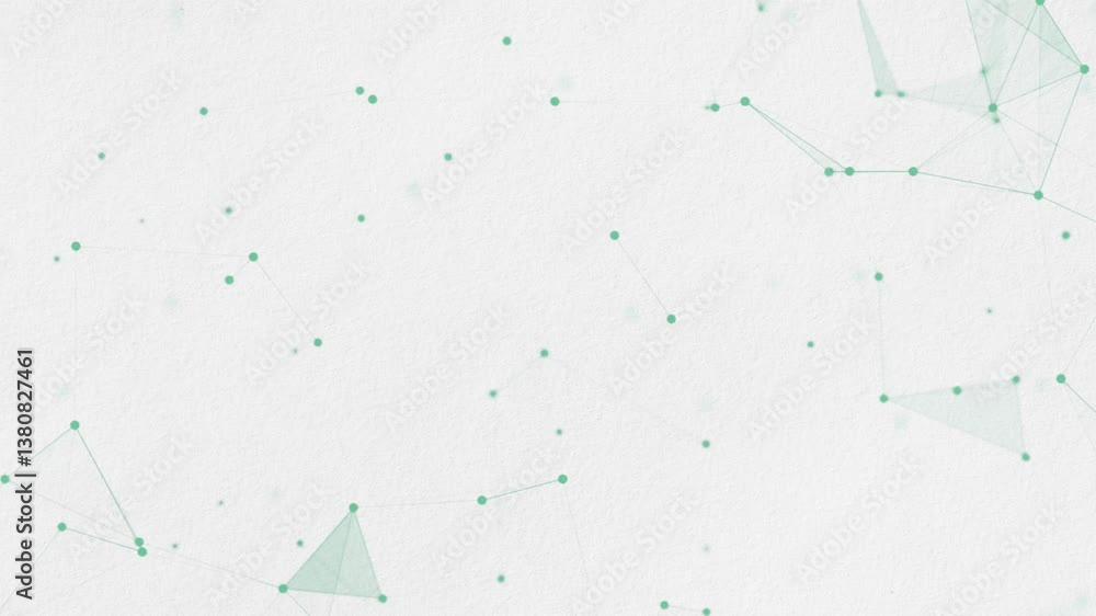 Poster technology background, network concept, moving molecule texture background with copy space, green an