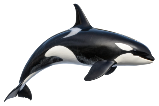 Orca swimming in the ocean showcasing its graceful movements and natural beauty in the aquatic world for educational and design purposes