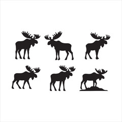 deer animals silhouettes
