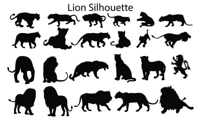 Lion set  Icon Silhouette Pack