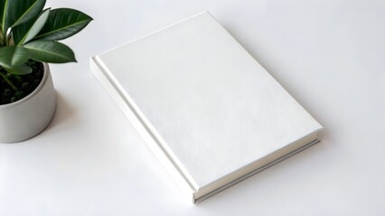 Realistic Hardcover Book Mockup with Blank Cover