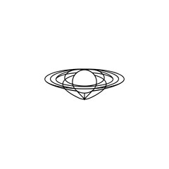 Minimalist Abstract Line Art: Saturn-Inspired Geometric Design