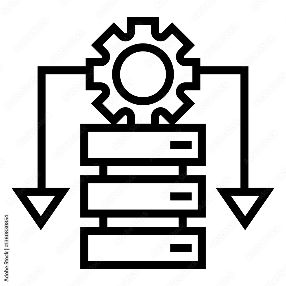 Aufkleber database management vector icon