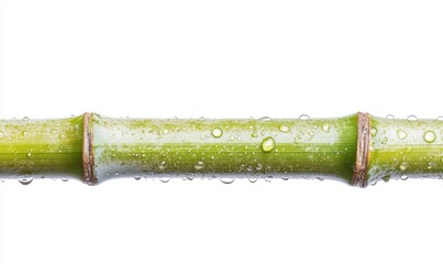 Fototapeta premium Wet bamboo stalk isolated on white for spa, wellness themes