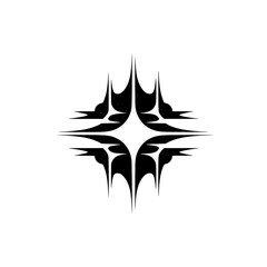 Abstract Starburst Design with Cosmic Detail, Black & White Vector
