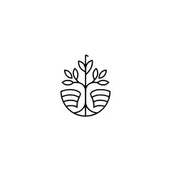 Minimalist Tree Logo: Line Art, Nature, Modern Branding, Clean Design