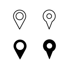 Location icon set. Map pin icon set. Address icon.