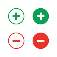 Fototapeta premium Plus and Minus icon set. Add and Subtract icon set.