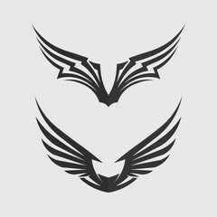 Wings logo and animal wings icon sign stock logo design graphic illustration