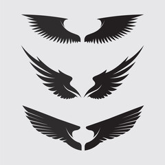 Wings logo and animal wings icon sign stock logo design graphic illustration