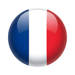 France Flag Button Isolated Transparent