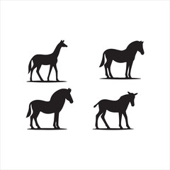 horse silhouettes vector
