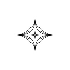Fototapeta premium Minimalist Starburst Logo, Clean Geometric Design, Black Outline