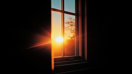 A cinematic sunset viewed through the lens of a film camera.