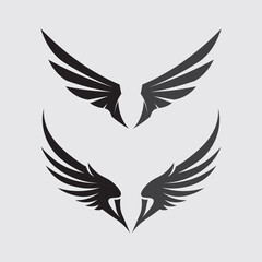 Wings logo and animal wings icon sign stock logo design graphic illustration