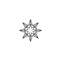 Obraz premium Geometric Starburst Illustration on White, Minimalist Line Art