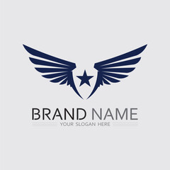 Wings logo and animal wings icon sign stock logo design graphic illustration