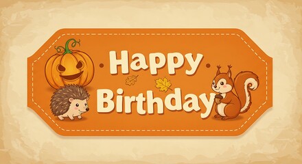 Fototapeta premium Autumn Birthday Charm AI Generated