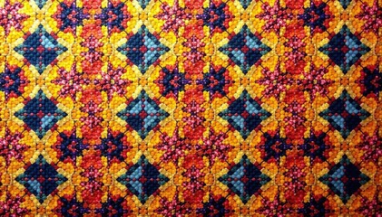 Simple geometric textile pattern, repeating design, neat, motif