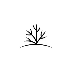Minimalist Black Tree Icon on White, Nature, Logo, Graphic Design