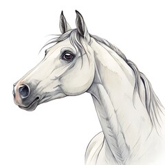 Realistic Horse Head Illustration - Detailed Equine Art