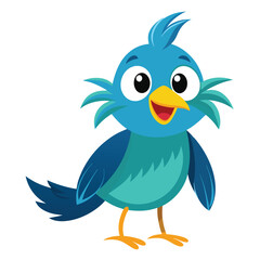 Playful Cartoon Mascot Design Featuring Bright Colors and Big Smile