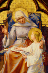 Nice old painting of Virgin Mary with her mother St. Anne.