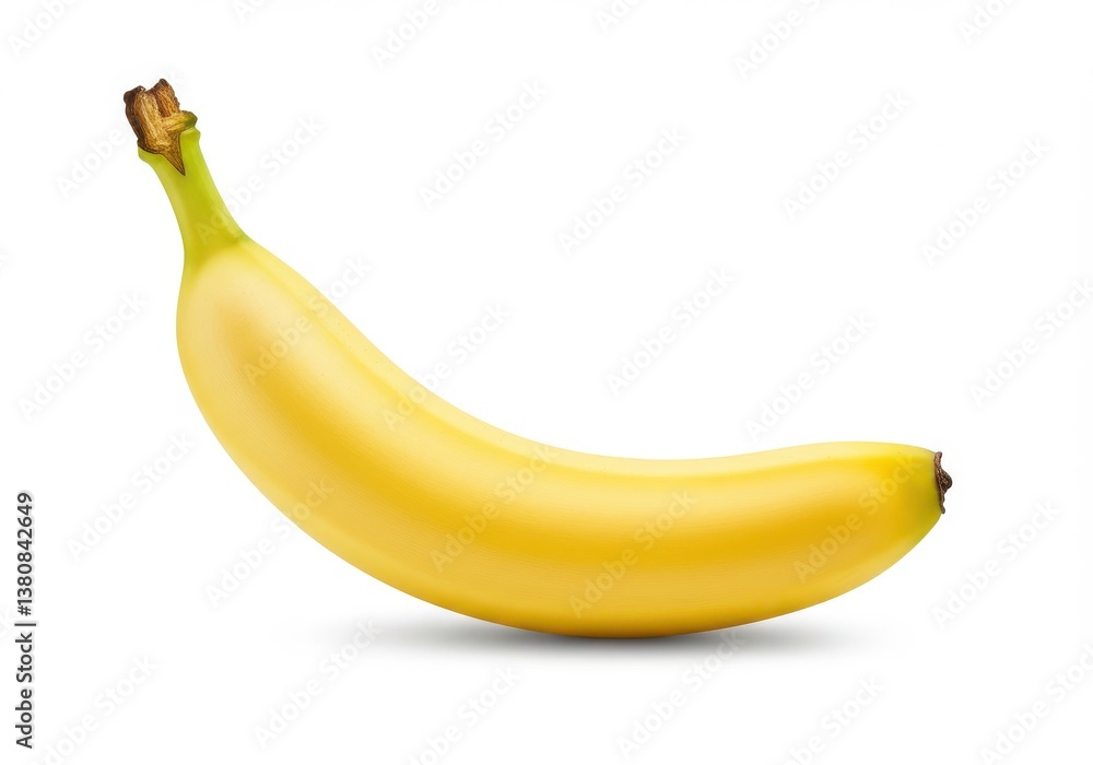 Aufkleber a single ripe yellow banana isolated on a white background in a studio setting with soft lighting