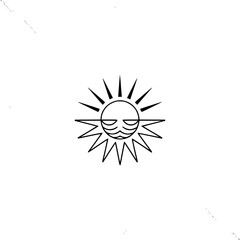 Minimalist Sun and Waves Logo with Geometric Accents