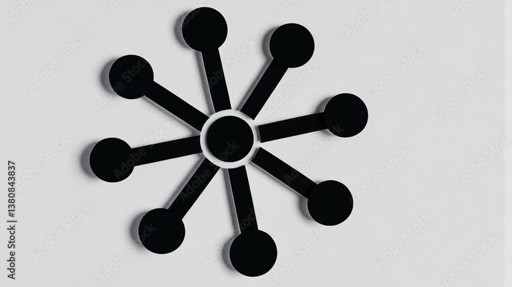 Poster connection icon hub displaying multiple lines radiating outward generative ai