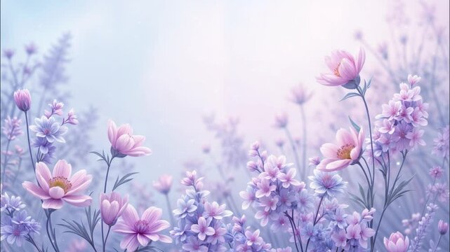 パープルの花のフレーム