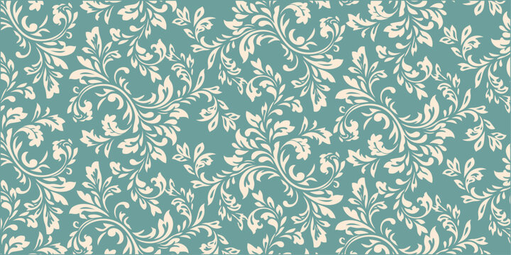 Clothes fabric background design, A seamless floral elegant damask pattern, featuring swirling, Ceramic floral tiles vector design, wall art decoration . 