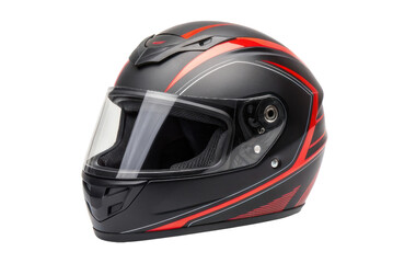 Stylish motorcycle helmet featuring a sleek black and red design for safety and comfort during rides