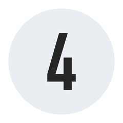 Fototapeta premium Minimalist Number Four in Light Gray Circle for Simple and Modern Design Concepts