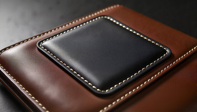 Close-up of leather wallet detail for blogs, websites, product presentations, fashion articles, online stores, stationery design, and modern lifestyle branding