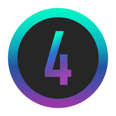 Dynamic Gradient Number Four with Modern Multi-Color Border in Circular Style
