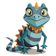 Obraz premium Funny Cartoon Lizard Vector Illustration with Whimsical and Playful Style