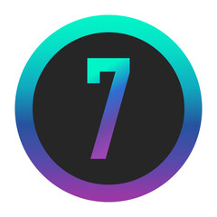 Gradient Circle Number 7 Design with Vibrant Colors &ndash; Perfect for Branding, Presentations, or Creative Graphics
