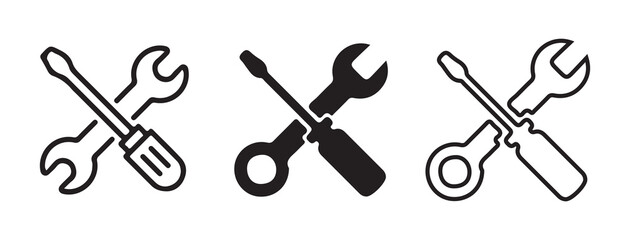 Black tools icon set.