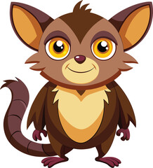 Adorable Cartoon Lemur Design Perfect for Kids' Creative Projects