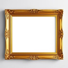 Elegant gold frame, crisp white interior, sharp black border, black border, presentation