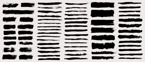 Vector brush stroke backgrounds collection. Painted rectangle, square, diagonal, long and wide shapes. Grunge distress texture. Artistic brush banners