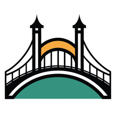 Obraz premium bridge logo vector icon illustration design templa.