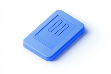 Light-blue, 3D rendered, rectangular icon, resembling a mobile phone or tablet, featuring two horizontal lines