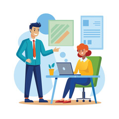 Business Discussion Concept Vector Illustration