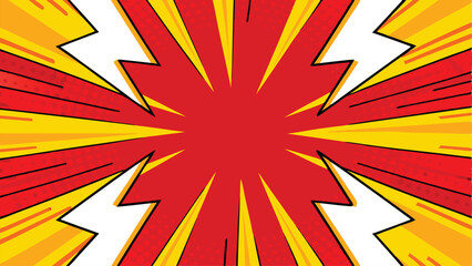 Comic Book Style Red Yellow Explosion Power Burst Background