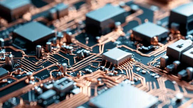 Close-up of an electronic circuit board.
