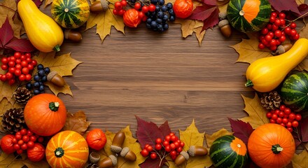 Autumn's Embrace: A Harvest Frame AI Generated