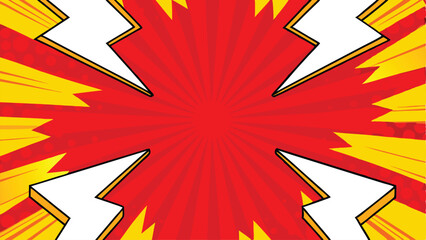 Dynamic Comic Book Explosion Red, Yellow, Energy, Power, Background
